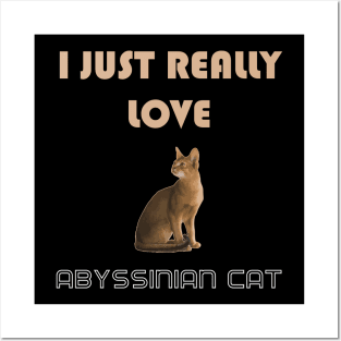 I Just Really Love Abyssinian Cat Posters and Art
